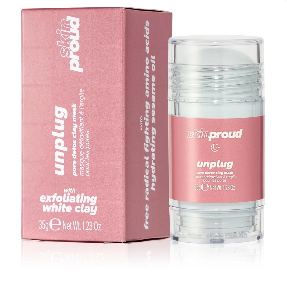 NWT Skin Proud Unplug Pore Detox Clay AHA Face Mask, 1.23 oz